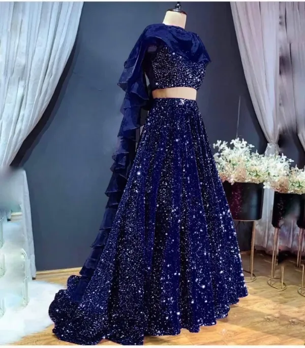 Vastra Laxmi Now Trending Blue Sequin Designer Lehenga Choli Price