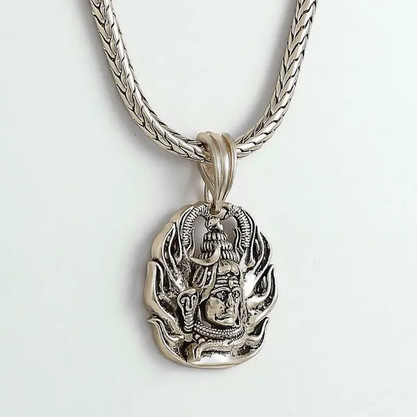 Nakabh Oxidised Silver Plated Shiv Ji Logo 3D Pendant Neck Chain for Unisex Price in India Buy Nakabh Oxidised Silver Plated Shiv Ji Logo 3D Pendant