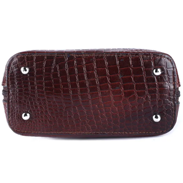 HiLEDER_Genuine_Leather_Crossbody_Sling_Messenger_Slim_Shoulder_Purse_Satchel_Textured_Bag_for_Women_&_Girl_With_Zipper_Closure_|_Medium_Size_|Brown