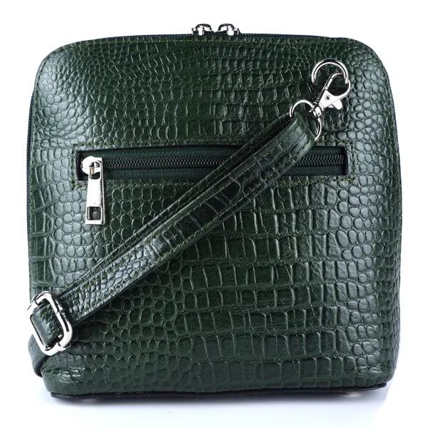 HiLEDER_Genuine_Leather_Crossbody_Sling_Messenger_Slim_Shoulder_Purse_Satchel_Textured_Bag_for_Women_&_Girl_With_Zipper_Closure_|_Medium_Size_|Green