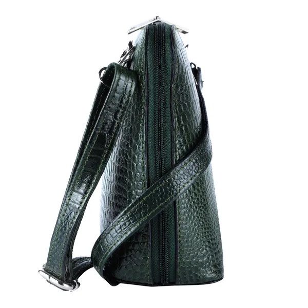 HiLEDER_Genuine_Leather_Crossbody_Sling_Messenger_Slim_Shoulder_Purse_Satchel_Textured_Bag_for_Women_&_Girl_With_Zipper_Closure_|_Medium_Size_|Green