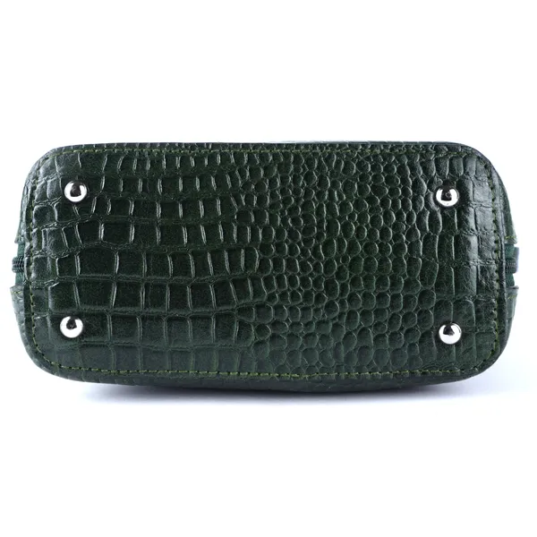 HiLEDER_Genuine_Leather_Crossbody_Sling_Messenger_Slim_Shoulder_Purse_Satchel_Textured_Bag_for_Women_&_Girl_With_Zipper_Closure_|_Medium_Size_|Green
