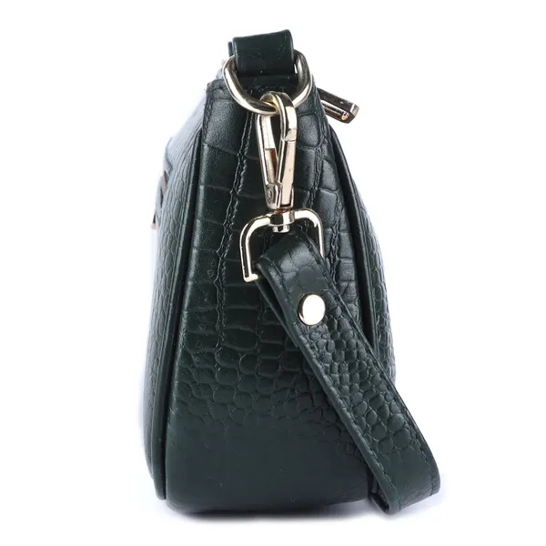 HiLEDER_Genuine_Leather_Crossbody_Sling_Messenger_Slim_Shoulder_Purse_Satchel_Textured_Bag_for_Women_&_Girl_With_Golden_Metallic_Zipper_Closure_|_Medium_Size_|Green