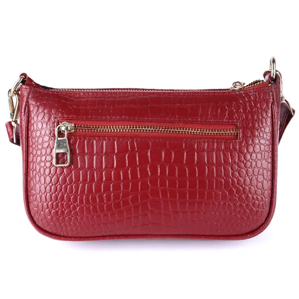 HiLEDER_Genuine_Leather_Crossbody_Sling_Messenger_Slim_Shoulder_Purse_Satchel_Textured_Bag_for_Women_&_Girl_With_Golden_Metallic_Zipper_Closure_|_Medium_Size_|Maroon