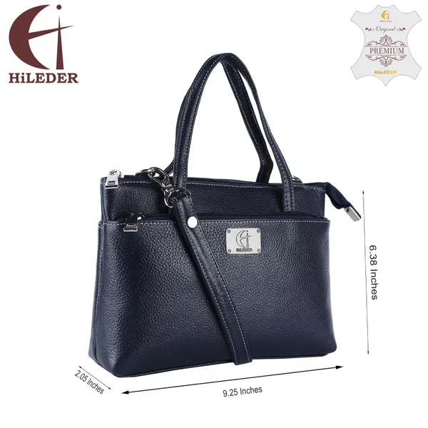 HiLEDER_Genuine_Leather__Messenger_Slim_Purse_Satchel_Hand_Bag_for_Women_&_Girl_With_Zipper_Closure_|_Medium_Size_|Blue