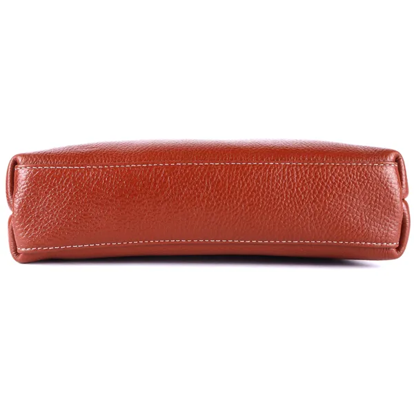 HiLEDER_Genuine_Leather__Messenger_Slim_Purse_Satchel_Hand_Bag_for_Women_&_Girl_With_Zipper_Closure_|_Medium_Size_|Orange