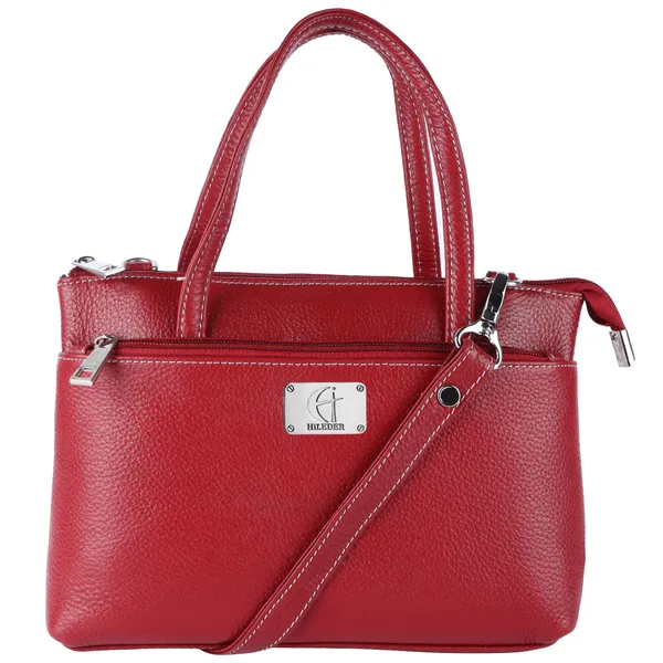 HiLEDER_Genuine_Leather__Messenger_Slim_Purse_Satchel_Hand_Bag_for_Women_&_Girl_With_Zipper_Closure_|_Medium_Size_|Red