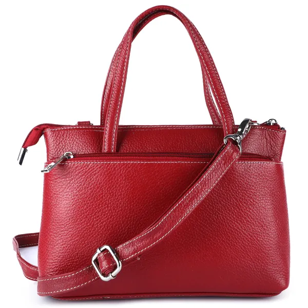 HiLEDER_Genuine_Leather__Messenger_Slim_Purse_Satchel_Hand_Bag_for_Women_&_Girl_With_Zipper_Closure_|_Medium_Size_|Red