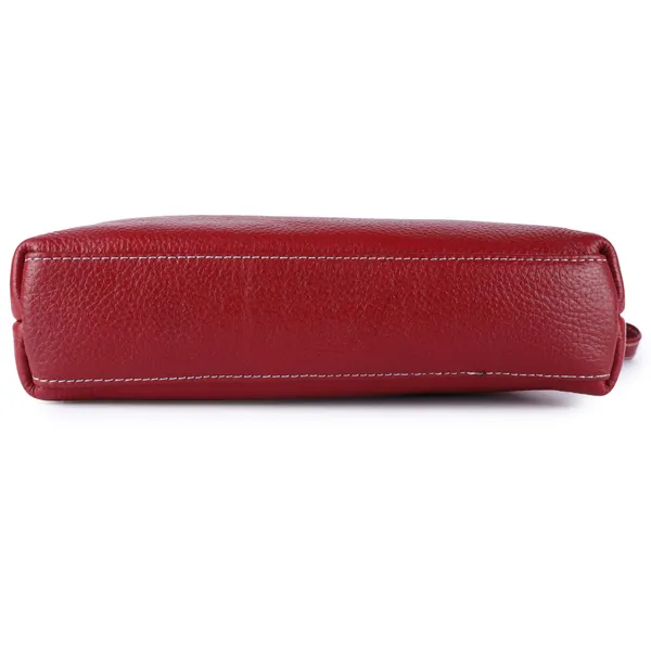 HiLEDER_Genuine_Leather__Messenger_Slim_Purse_Satchel_Hand_Bag_for_Women_&_Girl_With_Zipper_Closure_|_Medium_Size_|Red