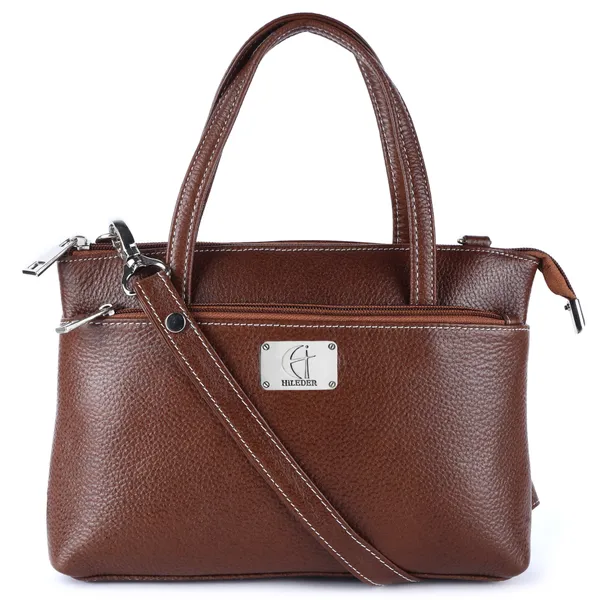 HiLEDER_Genuine_Leather__Messenger_Slim_Purse_Satchel_Hand_Bag_for_Women_&_Girl_With_Zipper_Closure_|_Medium_Size_|Tan