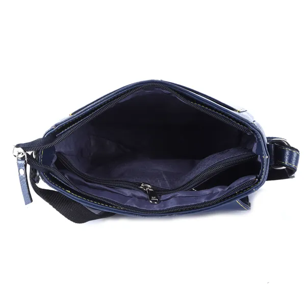 HiLEDER_Genuine_Leather_Crossbody_Sling_Messenger_Slim_Shoulder_Purse_Satchel_Bag_for_Women_&_Girl_with_Magnetic_Snap_Closure_|_Medium_Size_|Blue