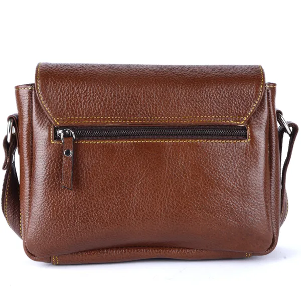 HiLEDER_Genuine_Leather_Crossbody_Sling_Messenger_Slim_Shoulder_Purse_Satchel_Bag_for_Women_&_Girl_with_Magnetic_Snap_Closure_|_Medium_Size_|Tan