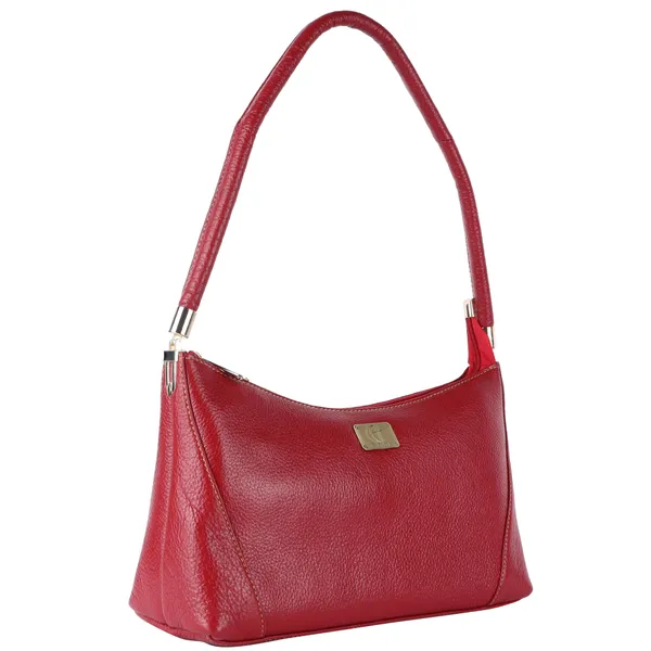 HiLEDER_Genuine_Leather__Messenger_Slim_Purse_Satchel_Hand_Bag_for_Women_&_Girl_With_Zipper_Closure_|_Medium_Size_|Red
