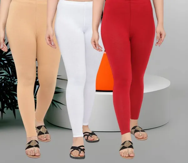 Women_Regular_Chudidar_Cream_White_Red_Cotton_Leggings_Combo_(Pack_of_3)