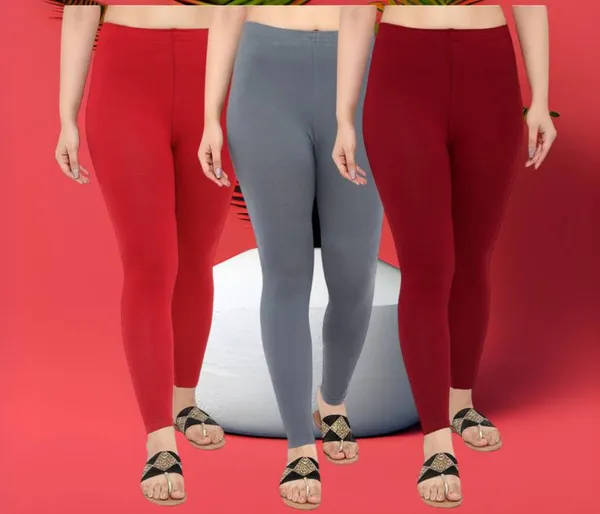 Women_Regular_Chudidar_Red_Grey_Maroon_Cotton_Leggings_Combo_(Pack_of_3)