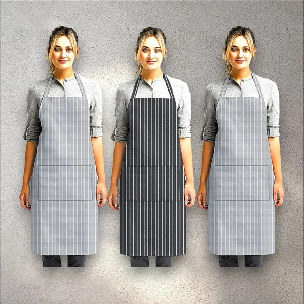 Single_Stripe_Kitchen_Apron_with_Center_Pocket,_Pack_of_3_(2_Grey,__Black)