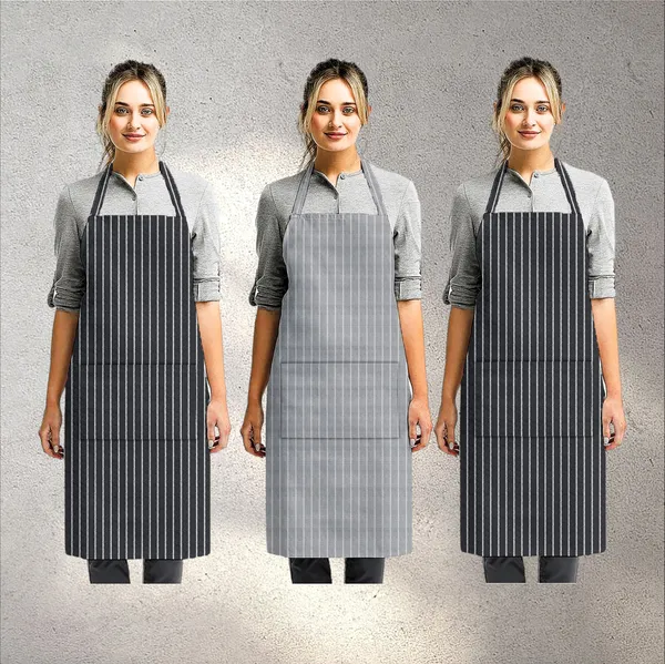 Single_Stripe_Kitchen_Apron_with_Center_Pocket,_Pack_of_3__(Grey,_2_Black)