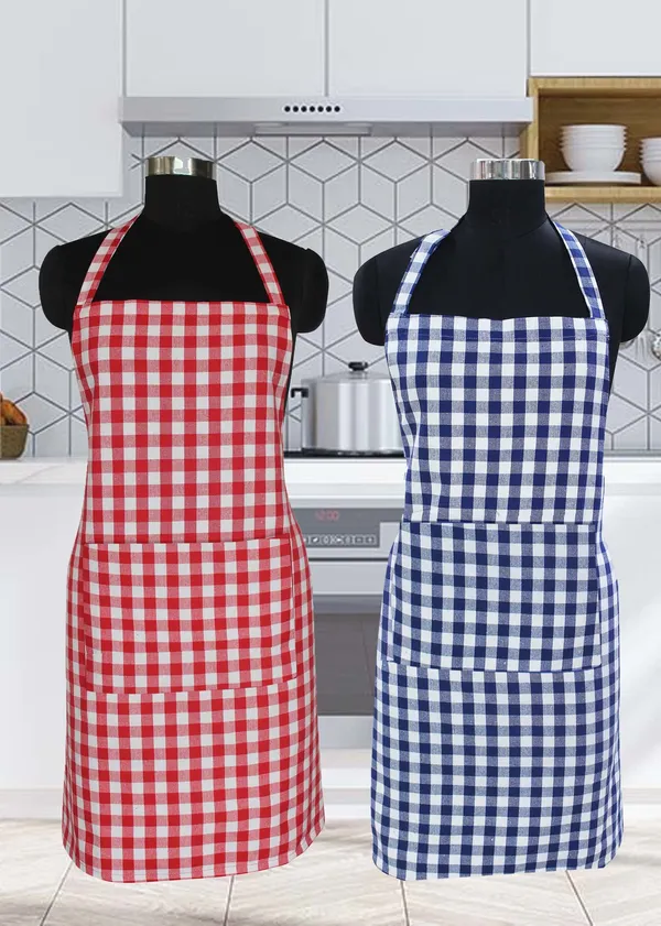 Red_&_Blue_Checked_Aprons_With_Center_Pocket_(Pack_of_2)