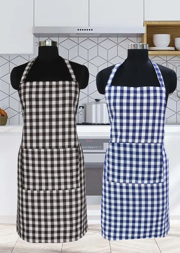Red_&_Blue_Checked_Aprons_With_Center_Pocket_(Pack_of_2)