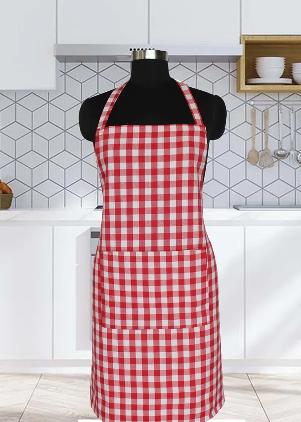 Red_Checked_Apron_With_Center_Pocket_(Pack_of_3)
