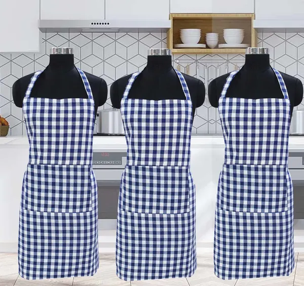 Blue_Checked_Apron_With_Center_Pocket_(Pack_of_3)