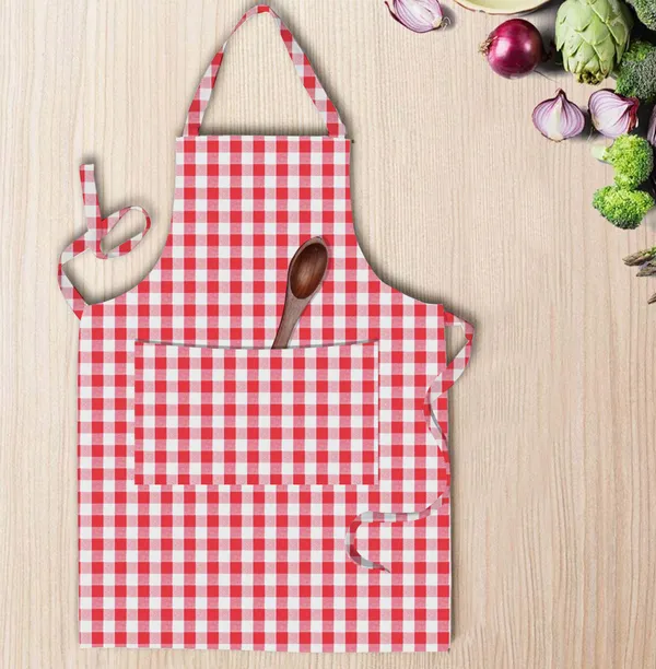 Red_Checked_Apron_With_Center_Pocket_(Pack_of_3)