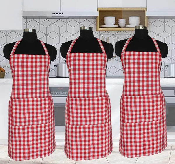 Red_Checked_Apron_With_Center_Pocket_(Pack_of_3)