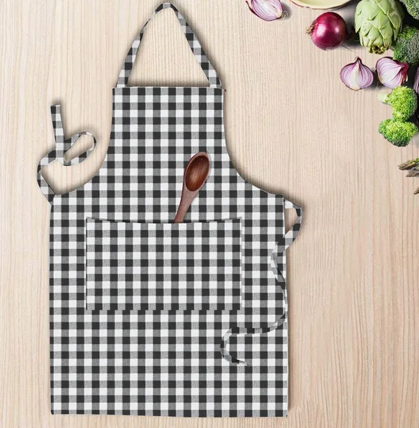 Cotton_Checked_Aprons_With_Center_Pockets_(Blue_Black_Red)