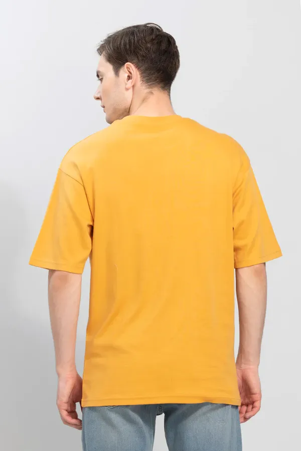 Farbot_Men_Solid_Round_Neck_Polyester_Yellow_T-Shirt
