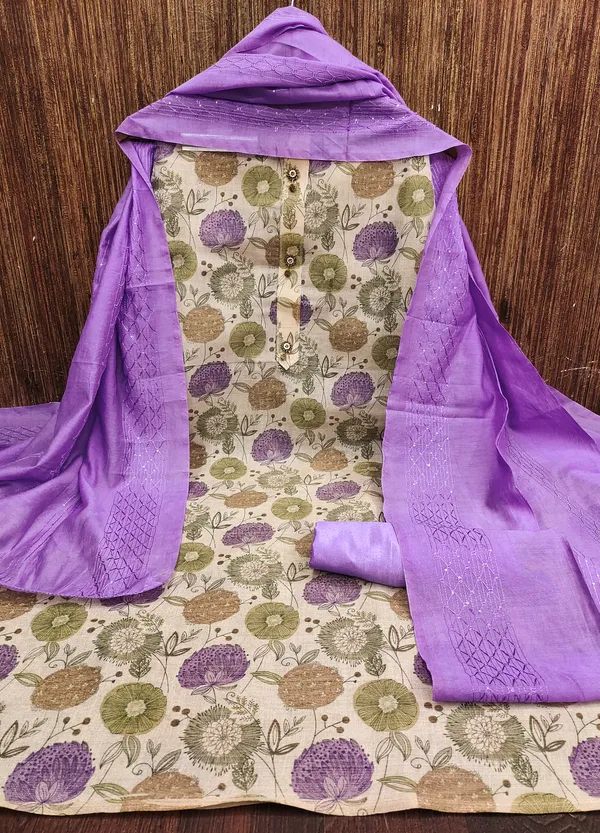 F13 STUDIO Unstitched Erode Silk Lavender Price in India Buy F13