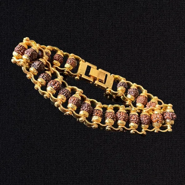 Rudraksha gold bracelet online discount