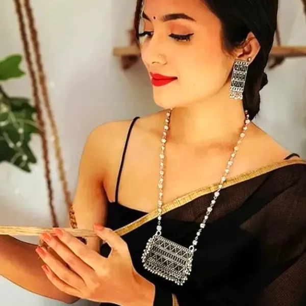 oxidized_Necklace_with_Earrings