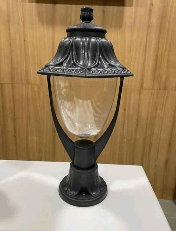 Antique_Outdoor_Lighting_Gate_Pillar_Post_Light_Black_Clear__Size_8.75_inch_*17.6_inch