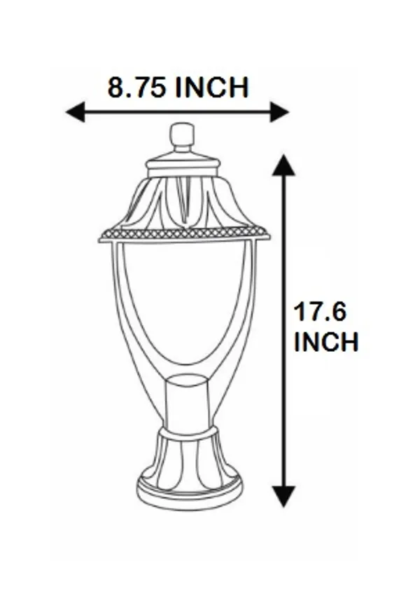 Antique_Outdoor_Lighting_Gate_Pillar_Post_Light_Black_Clear__Size_8.75_inch_*17.6_inch