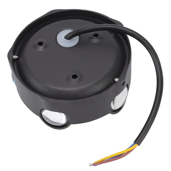 LED_Indoor_-_Outdoor_UP_-Down_Creative_Wall_Light,_Black_&_Gold,_Warm_White,_Rainproof_&_Shockproof_Body._(BlackGold_Round_5_Way)