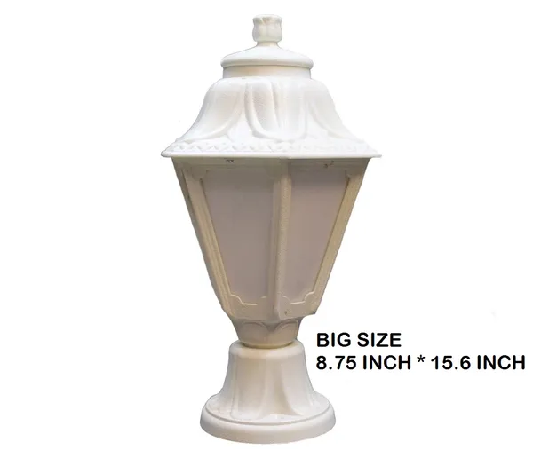 Antique_Outdoor_Lighting_Gate_Pillar_Post_Light_White_Milky_Big_Size_8.75_inch_*15.6_inch