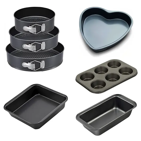 7_Pc_Cake_Baking_Combo_-Bread_Loaf|_Muffin_Tray|Sqaure_Cake_Pan|_3_Pc_Cake_Moulds|_Heart_Cake_Tin_All_in_one_Set_Cake_Baking_Moulds_Utensils,_Cake_Baking_Combo