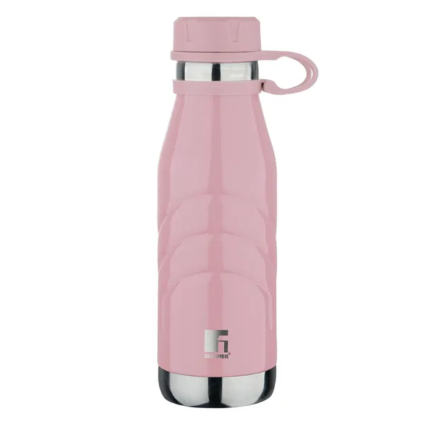 Bergner_Walking_1000_ml_Thermo_Steel_Bottle/Flask,_Hot/Cold,_Vacuum_Insulated,_For_Water/Coffee/Tea/Soup/Juice,_Use_in_Office/Commute/Sports/Travel,_Strapped_Screw_On_Top_Cap,_Pink/Flamingo,_Rust/Leak_Proof