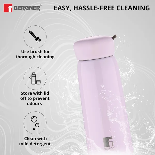 Bergner_Walking_400_ml_Thermo_Steel_Bottle/Flask,_Hot/Cold,_Vacuum_Insulated,_For_Water/Coffee/Tea/Soup/Juice,_Use_in_Office/Commute/Sports/Travel,_Wide_Mouth_Insulated_Lid,_Pink/Shampoo,_Rust/Leak_Proof