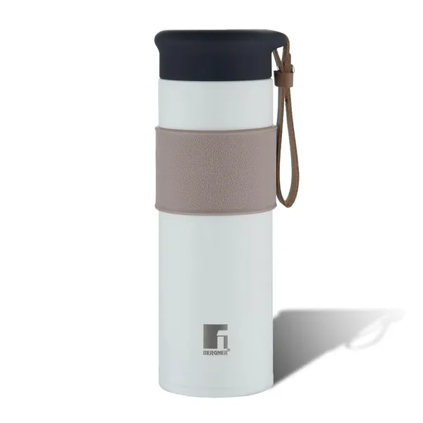 Bergner_Walking_450_ml_Thermo_Steel_Bottle/Flask,_Hot/Cold,_Vacuum_Insulated,_For_Water/Coffee/Tea/Soup/Juice,_Use_in_Office/Commute/Sports/Travel,_Wide_Mouth_Insulated_Lid_with_Mesh,_Off_White,_Rust/Leak_Proof