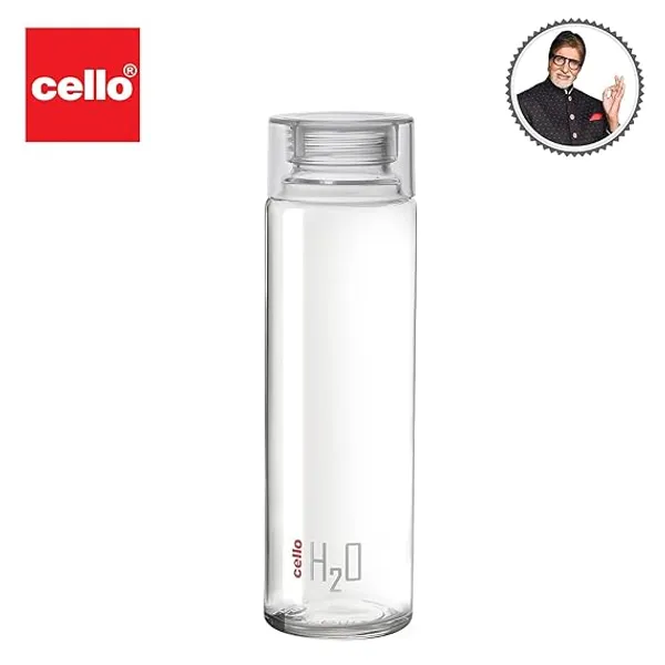 CELLO_H2O_Toughened_Glass_Fridge_Water_Bottle_with_Plastic_Cap,_920ml,_Set_of_3,_Clear