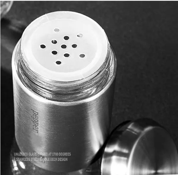 Salt_Shaker_for_Professional_Chef_-_Best_Spice_Mill_Stainless_Steel_Salt_and_Pepper_Shaker,_Moisture-Proof_Spice_Dispenser,_Holder_Seasoning_Condiment_Set_with_Glass_Bottom,_(Pack_of_2)