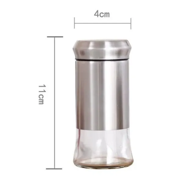 Salt_Shaker_for_Professional_Chef_-_Best_Spice_Mill_Stainless_Steel_Salt_and_Pepper_Shaker,_Moisture-Proof_Spice_Dispenser,_Holder_Seasoning_Condiment_Set_with_Glass_Bottom,_(Pack_of_2)
