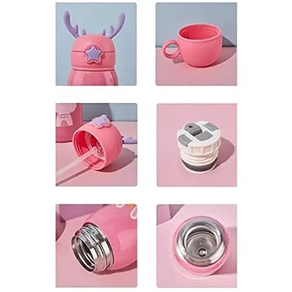 Stainless_Steel_Cartoon_Printed_-_Sipper_Water_Bottle_with_Cover_for_Children_500_ml_Assorted_Color_Deer_Horns_Cap-_Stainless_Steel_Flask_Bottle_with_Straw_500_ml_Bottle