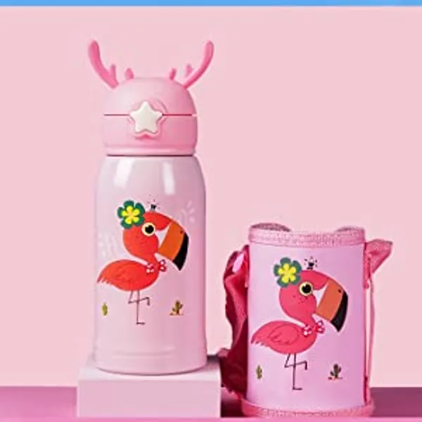 Stainless_Steel_Cartoon_Printed_-_Sipper_Water_Bottle_with_Cover_for_Children_500_ml_Assorted_Color_Deer_Horns_Cap-_Stainless_Steel_Flask_Bottle_with_Straw_500_ml_Bottle