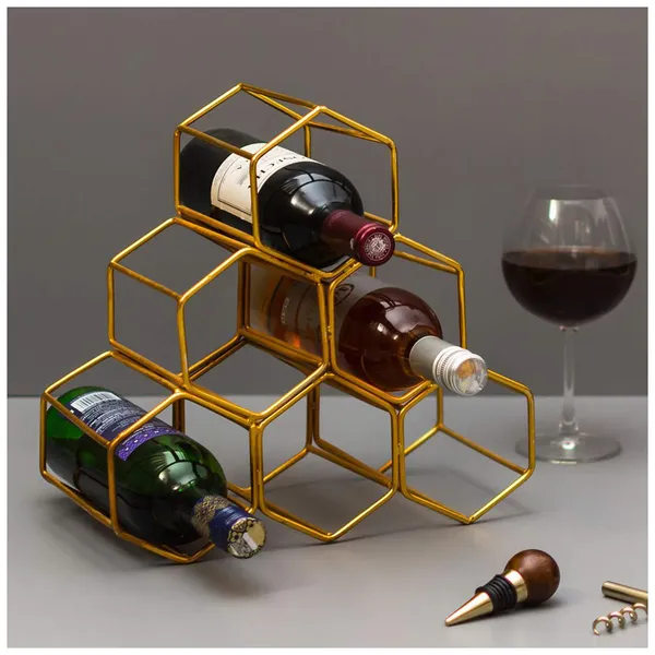Wine_Rack_for_Storing_Bottle_at_Home/bar/Restaurant_Storage_Stand_for_Mini_bar_Counter_or_Cabinet/Table_|_Capacity_6_Bottles_|_Iron_|_Golden