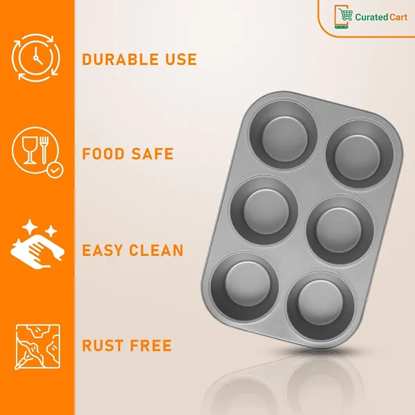 Carbon_Steel_Muffin_Tray_With_100_Muffin_Liners-_Versatile_Bakeware_For_6_Muffins-_Black,_Otg,_Microwave_&_Dishwasher_Safe-_Premium_Cupcake_Tray