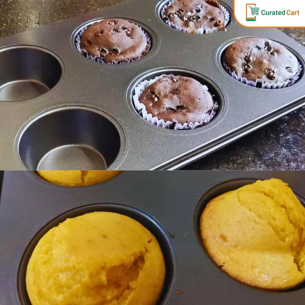 Carbon_Steel_Muffin_Tray_With_100_Muffin_Liners-_Versatile_Bakeware_For_6_Muffins-_Black,_Otg,_Microwave_&_Dishwasher_Safe-_Premium_Cupcake_Tray