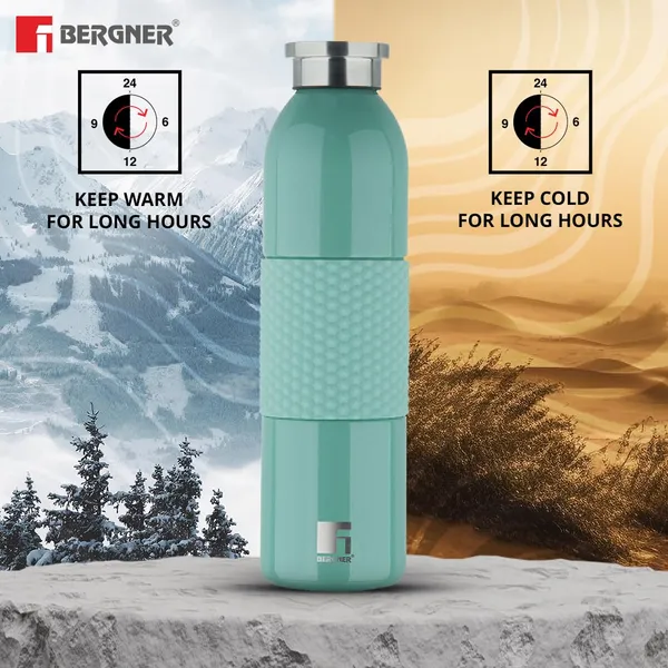 Bergner_Walking_540_ml_Thermo_Steel_Bottle/Flask,_Hot/Cold,_Vacuum_Insulated,_For_Water/Coffee/Tea/Soup/Juice,_Use_in_Office/Commute/Sports/Travel,_Screw_on_Top_Lid,_Marine_Green_,_Rust/Leak_Proof