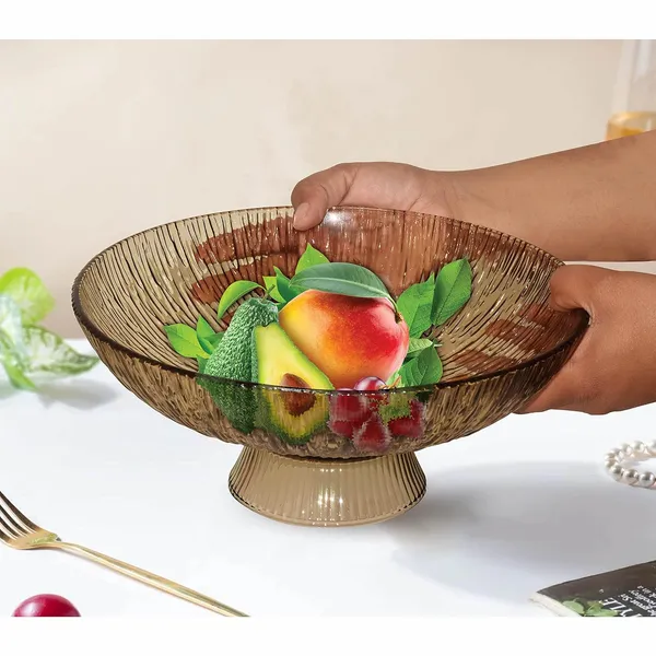 Pure_Source_India_Beutiful_Glass_Fruit_Bowl_for_Dining_Table_Decorative_Vegitable_Basket_for_Home_and_Kitchen_for_Tabletop,_10"_Dia,_4"_Height_(Crystal_Clear)
